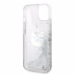 Karl Lagerfeld KLHCP14MLNHCCS iPhone 14 Plus 6.7" sudraba/sudraba cietais apvalks Spīdumi Choupette Galva