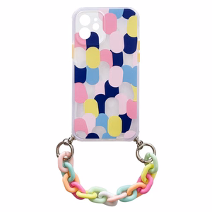 Color Chain Case гибкий эластичный гелевый чехол с цепочкой-подвеской для iPhone 13 Pro разноцветный (1)