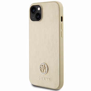 Guess GUHCP15MPS4DGPD iPhone 15 Plus 6.7" zelta/zelta cietais viedtālruņa apvalks Strass Metal Logo
