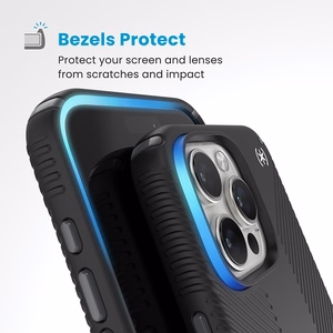 Speck Presidio2 Grip ClickLock & MagSafe vāciņš ierīcei iPhone 16 Pro Max, melns / slānekļpelēks / balts