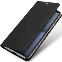 Dux Ducis Skin Pro viedtālruņa apvalks Sony Xperia 10 VI ar atloku un karšu nodalījumu - melns
