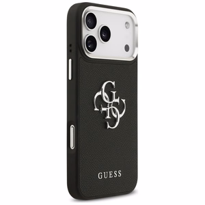 Guess Grained Big 4G Classic Logo case for iPhone 17 Pro Max - black