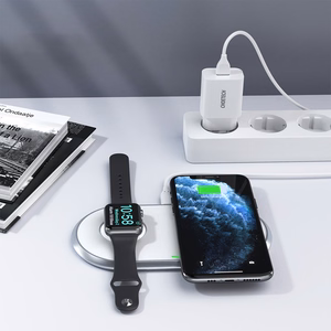 Choetech Qi 2in1 bezvadu lādētājs viedtālruņiem / Apple Watch ar statīvu (MFI) USB Type C balts (T317)