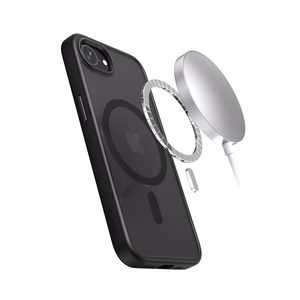 Crong Hybrid Frost MAG Cover MagSafe vāciņš ierīcei iPhone 17e / 16e, melns