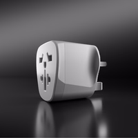 Adapteris no UK sienas kontaktdakšas uz universālo kontaktdakšu