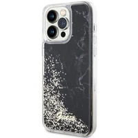 Guess GUHCP14XLCSGSGK iPhone 14 Pro Max 6.7" melns/melns cietais apvalks Liquid Glitter Marble