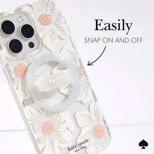Kate Spade New York Magnetic Loop Grip MagSafe magnētiskais tālruņa turētājs pirkstam, “The Sparkle Silver”