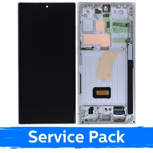 LCD Displejs saderīgs ar Samsung S918 S23 Ultra ar rāmi / Sky Blue (Lime) / (Service Pack)