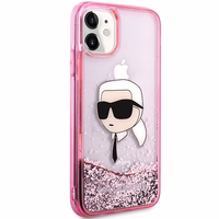 Karl Lagerfeld mirdzošs Karl Head apvalks iPhone 11/XR - rozā