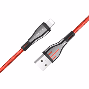 Borofone Highway BU23 USB-A–Lightning kabelis, 1.2 m, melns un sarkans