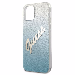 Guess GUHCP12MPCUGLSBL iPhone 12/12 Pro 6.1" zilais kietais vāciņš Glitter Gradient Script