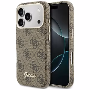Guess 4G Script MagSafe Чехол для iPhone 17 Pro - коричневый