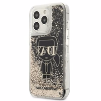 Karl Lagerfeld Liquid Glitter Gatsby viedtālruņa apvalks iPhone 13 Pro / iPhone 13 - melns