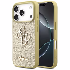 Guess Fixed Glitter Big 4G чехол для iPhone 17 Pro - золотой