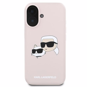 Karl Lagerfeld silikona viedtālruņa apvalks Nauble Heads Print Magnētiskais iPhone 16 Plus - rozā