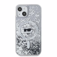 Karl Lagerfeld Šķidrais spīdums Choupette Head Magnētiskais viedtālruņa apvalks iPhone 15 Plus / 14 Plus – caurspīdīgs