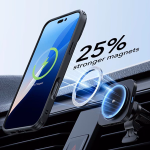 ESR Classic Hybrid Kickstand Halolock MagSafe komplekts ar aizsargstiklu iPhone 16 - melns