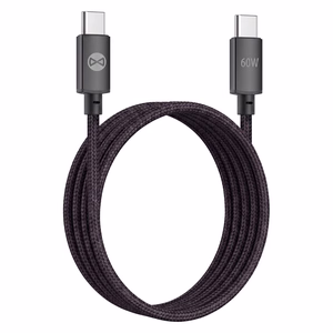 Forever Vibe kabelis USB-C - USB-C 1,0 m 60W tumši pelēks