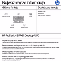 HP ProDesk 4 SFF G1i Desktop AI PC Intel Core Ultra 7 265 16 GB DDR5-SDRAM 1 TB SSD Windows 11 Pro melns