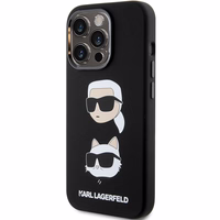 Karl Lagerfeld silikona Karl & Choupette galvas viedtālruņa apvalks iPhone 15 Pro Max - melns