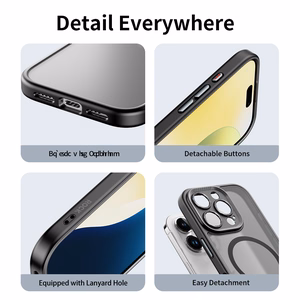 Rock Guard Touch Matte Series Magnētiskais viedtālruņa apvalks Iphone 16 pelēks