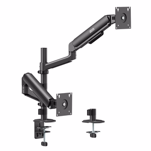 Ergo Office ER-692 B – dual gas-spring monitor arm for 17–32-inch screens, 1–10 kg per arm, matte black