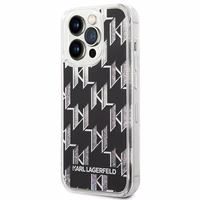 Karl Lagerfeld KLHCP14XLMNMK iPhone 14 Pro Max 6.7 "cietais apvalks melns / melns Šķidrs Mirdzums Monogramma