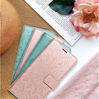 MEZZO grāmatas viedtālruņa apvalks SAMSUNG S20 FE / S20 FE 5G mandala rozā zelts