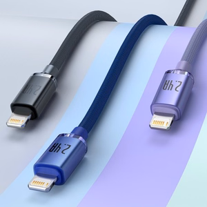 USB kabelis Baseus Crystal Shine violets Lightning 120cm