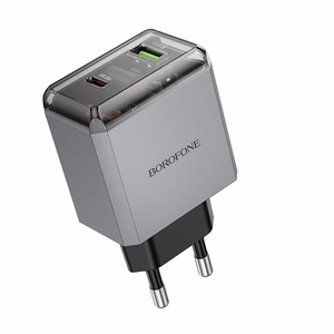 Borofone Сетевое зарядное устройство BN20 Lena - USB + Type C - PD 35W серое