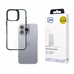 3mk Satin Armor viedtālruņa apvalks Green Apple iPhone 16 Pro Max – caurspīdīgs