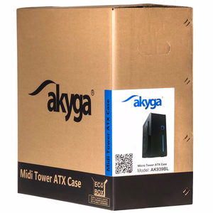Akyga AK939BL datora korpuss Midi Tower melns