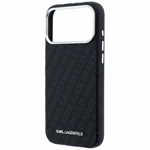 Karl Lagerfeld PU Grained Allover Semi Wrap MagSafe maciņš Apple iPhone 18 Pro Max, melns
