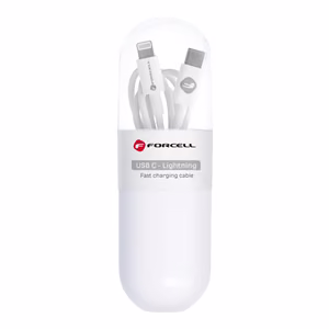 Cable USB C to Lightning Forcell F-Energy PD 27W Tube 1 m C291 white