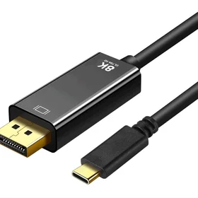 Kabelis Type C (vīrietis) uz DisplayPort 1.4 (vīrietis) 8K 60Hz C5-2 1,8 m melns