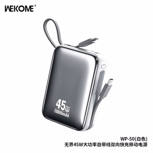 Portatīvais lādētājs WK Design „WP-50“ balts 20000mAh (45W)