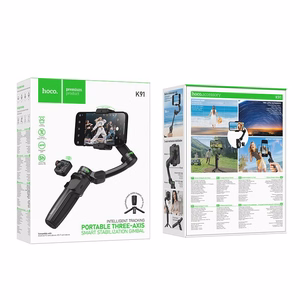 Gimbal ar 3 asu stabilizāciju un tālvadības pulti Hoco K91 melns