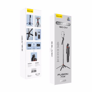 Blavec Selfie statīvs Aluminium Fusion P-09 ar attālināto vadību 1,8 metres (SSFP09-TRB18) melns