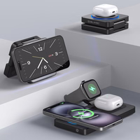 Blavec indukcijas lādētājs BQI-04 Qi 15W magnētiskais Magsafe 3 in 1 UniCharge (BQI04-QIMB) melns