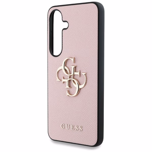 Guess Graudains Liels 4G Logotips Mazs Klasiskais Logotips viedtālruņa apvalks Samsung Galaxy S25 rozā