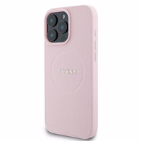 Guess MagSafe Graudainas zelta gredzena iPhone 15 Pro Max viedtālruņa apvalks - rozā