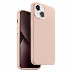 Uniq Lino Hue Magclick uzlādes viedtālruņa apvalks iPhone 14 Plus - rozā