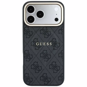 Guess Embossed 4G Classic MagSafe maciņš iPhone 17 Pro Max / 18 Pro Max, melns
