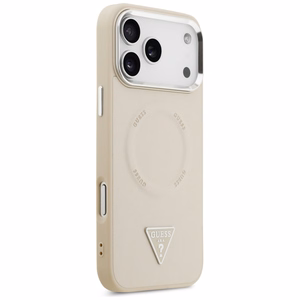 Guess Triangle Logo MagSafe Maciņš for iPhone 17 Pro - bēšs
