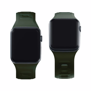 3mk silikona siksniņa Apple Watch, 42/44/45/46/49 mm, tumši zaļš, lielais izmērs