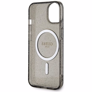 Guess GUHMP14MHCMCGK iPhone 14 Plus 6.7" melns/melns cietais apvalks Spīdums Zelts Magnētiskais
