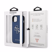 Guess GUHCP13SSA4GSBL iPhone 13 mini 5.4" zils/zils cietais apvalks Saffiano 4G Metāla Logotipa