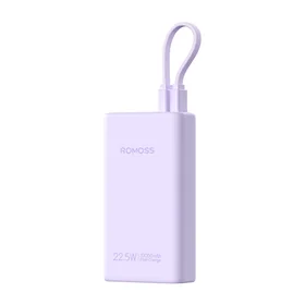 Portatīvais lādētājs Romoss PHA10 10000mAh 22.5W (violeta)
