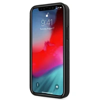 BMW Ādas iespiests viedtālruņa apvalks iPhone 12 mini - melns