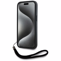 Karl Lagerfeld Saffiano Athleisure Stripes Cord viedtālruņa apvalks iPhone 15 Pro - rozā